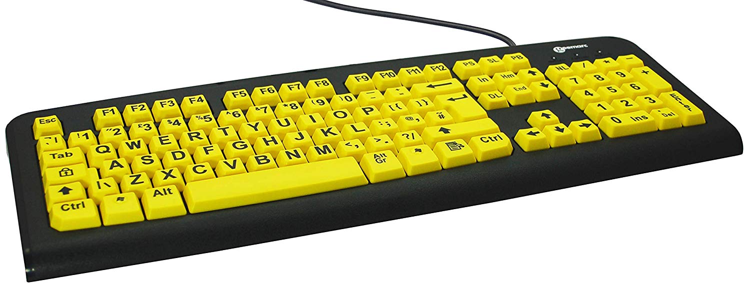 geemarc big letter yellow keyboard uk version bigamart