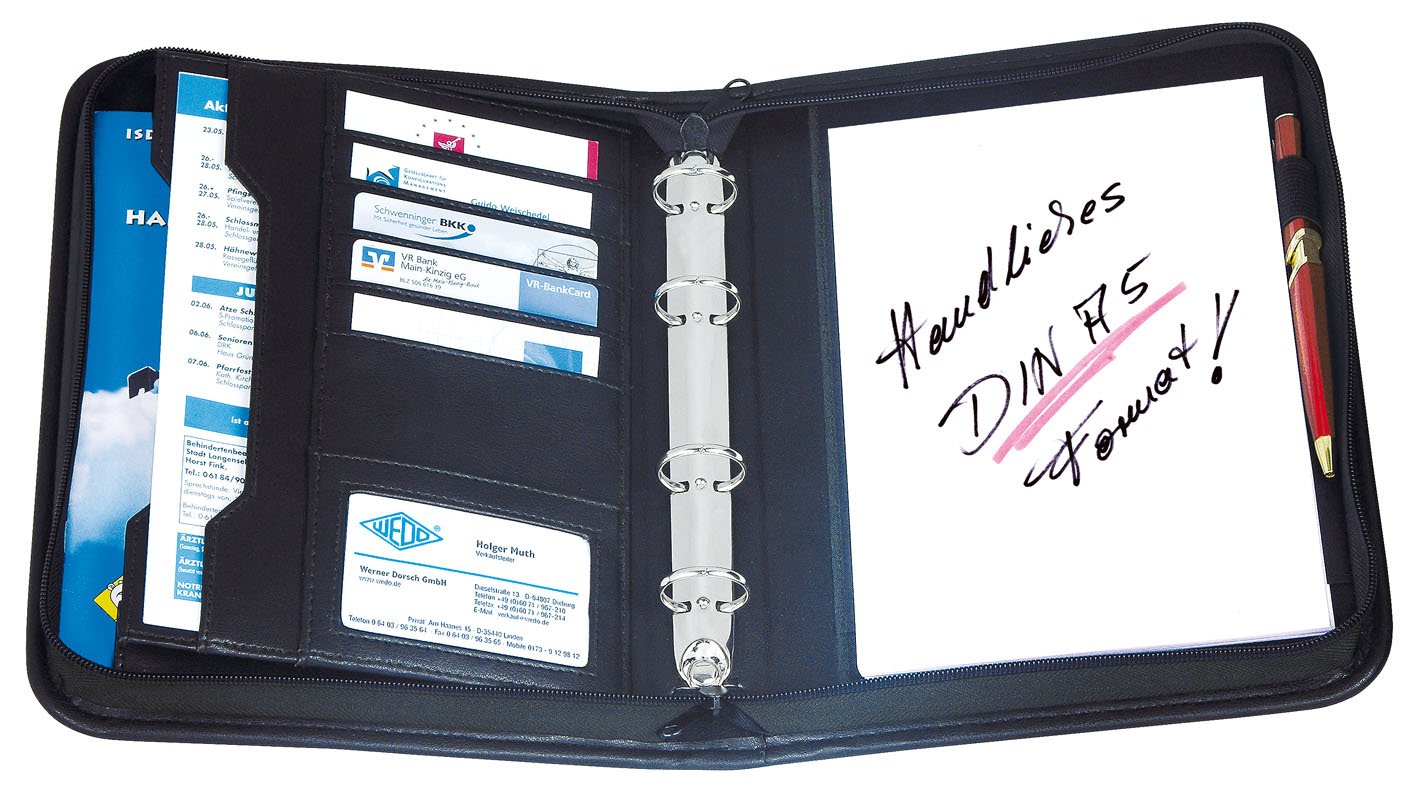 Wedo 581501, Conference Organiser, A5, Black, Elegance, 4-Ring Mechanism - Image 2