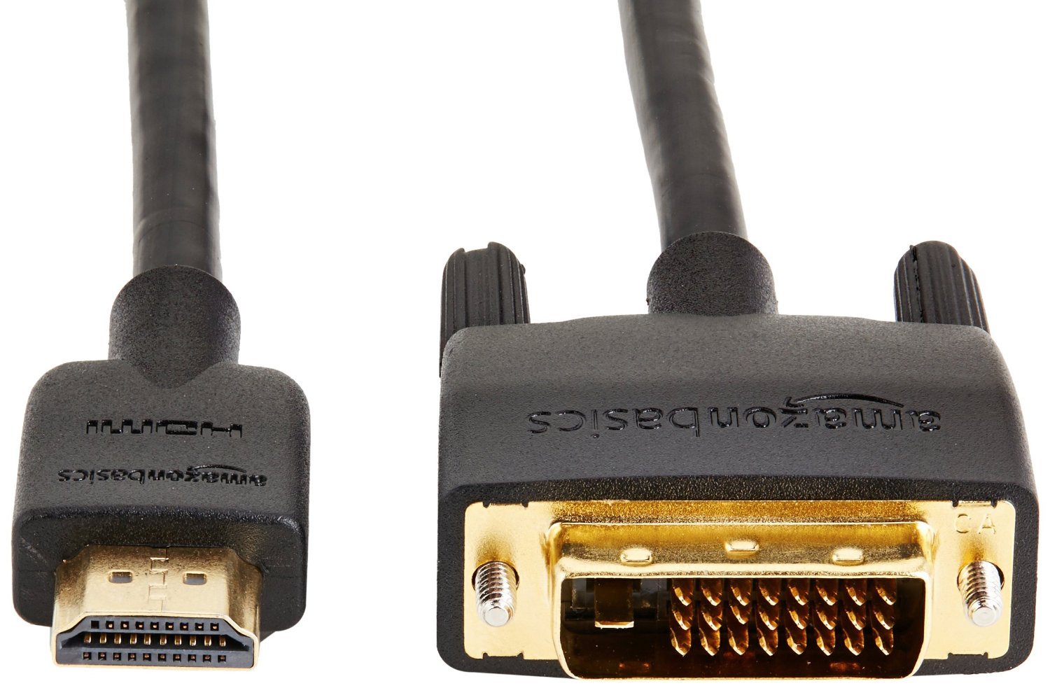 Amazon Basics HDMI-A to DVI (Male) Adapter Cable, Bi-Directional 1080P, Gold-Plated, 1.8 m, Single Pack for Television Black - Image 3