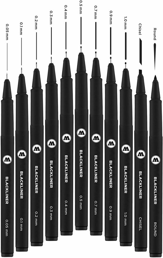 Molotow Blackliner Black Marker Brush - MO200486 Set 3 11er Set Black 200.485 - Image 2