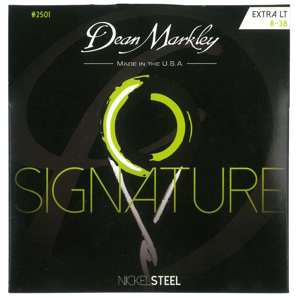 Dean Markley 2501 .008 - .038 Signature Nickel Steel Electric X-Large Guitar Strings, BLACK, Extra Light 8-38
