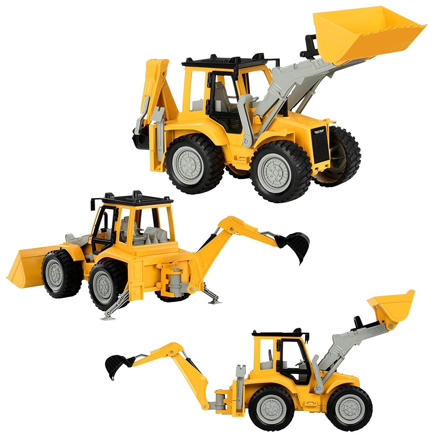 Driven by Battat, Large 17 Inch Backhoe Loader Toy for Kids, Front Loader & Rear Excavator Arm - Image 2