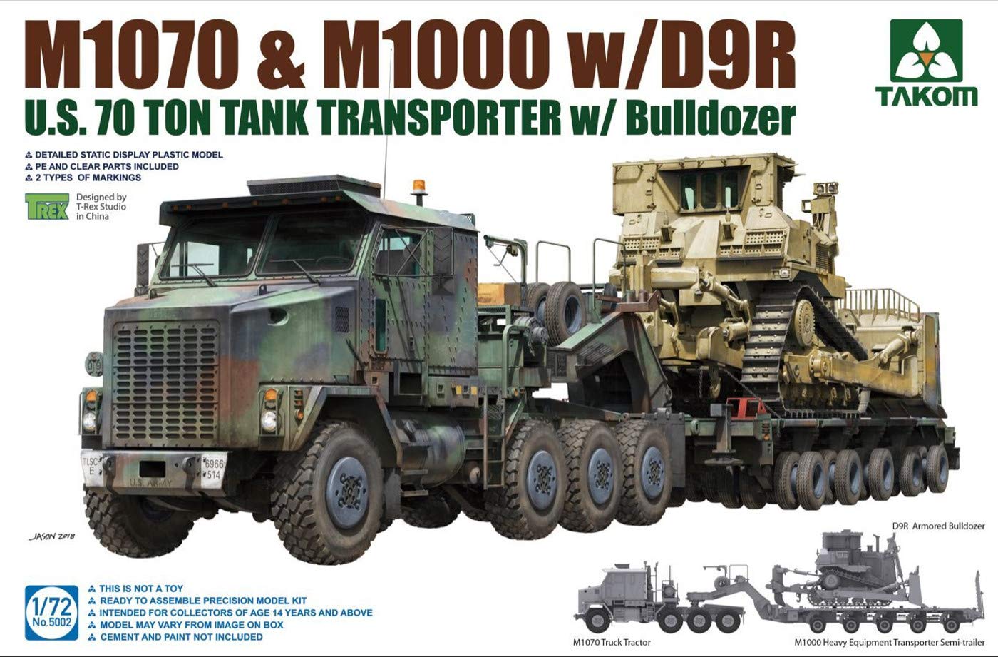 TAKOM TAK5002 1:72 M1070 Tank Transporter w/D9R Bulldozer, Multi-Colour, Multicoloured, 13 x 9 x 2 inches - Image 2