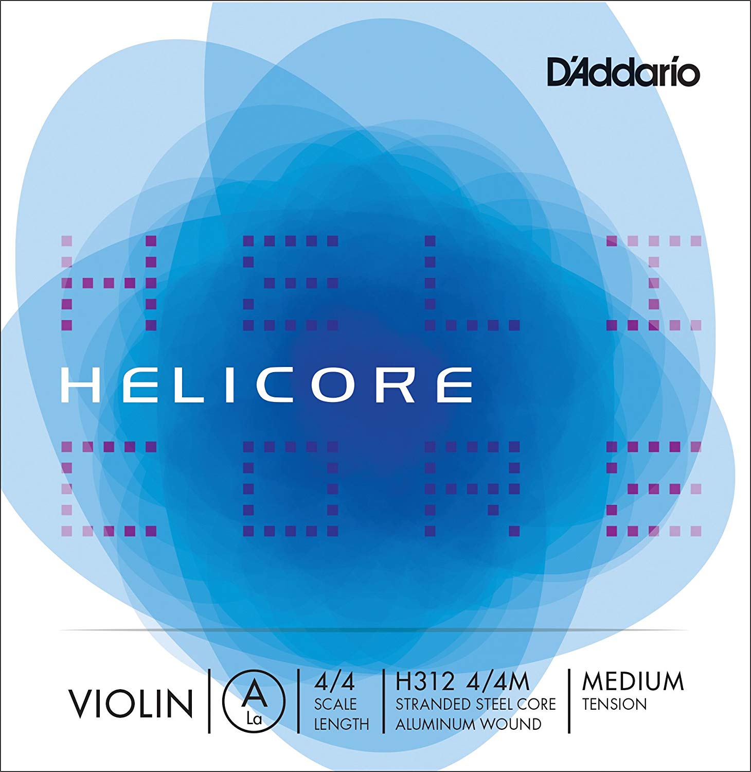D'Addario Orchestral - Helicore 4/4 Size Violin String - Aluminum Wound A String - H312 4/4M - A String Only - Medium Tension