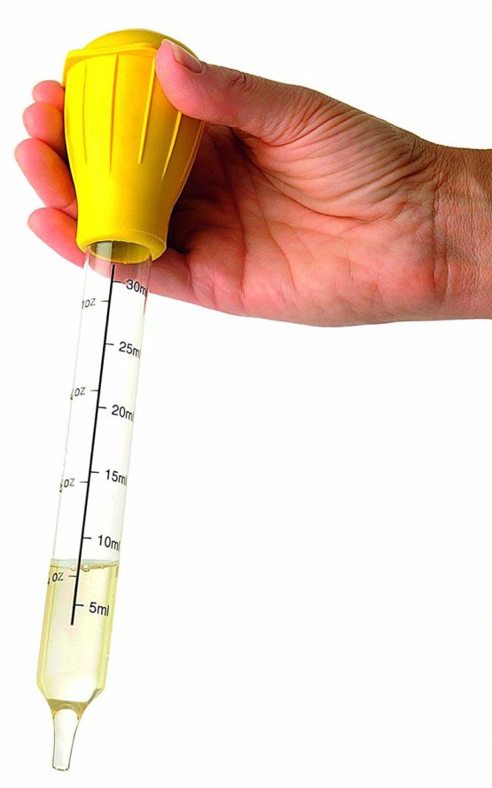 KitchenCraft KCBASTERGL Traditional Baster, Glass/Rubber, 30 cm, Yellow & Clear