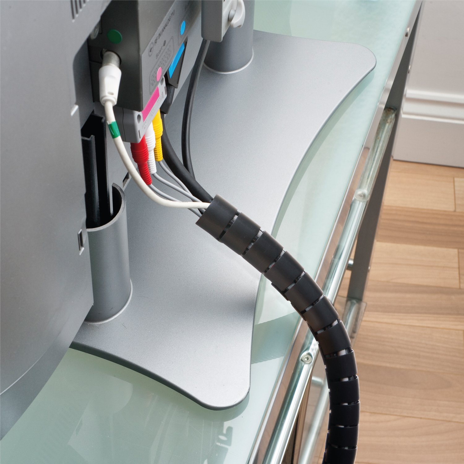 D-Line Cable Zipper, Organise PC or TV cables, Zip Tool Installation, Desk Cable Management - 25mm outer diameter, 2.5m Length - Black - Image 2