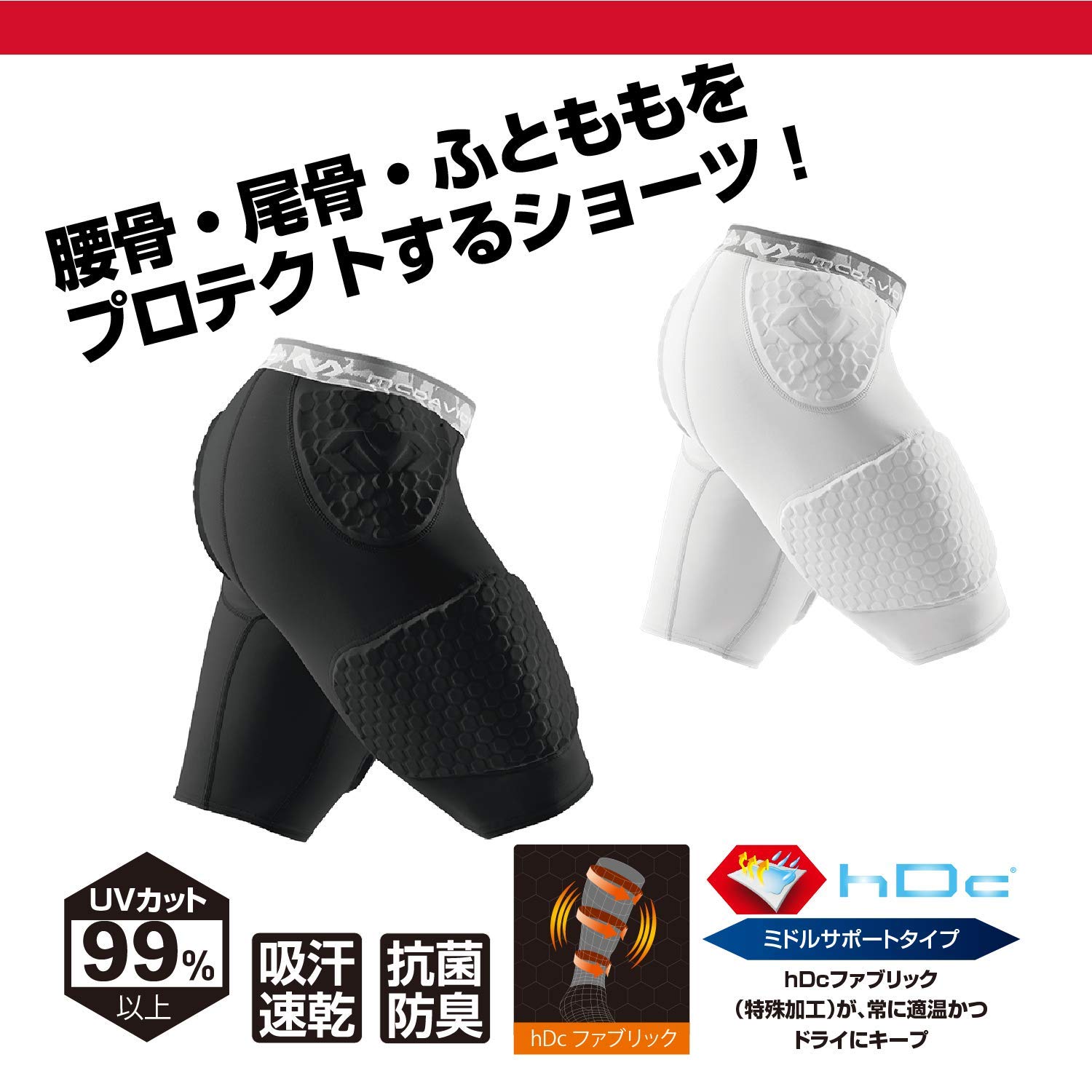 McDavid 7991 HexPad Wrap Around Basketball Short White - Large - Image 2
