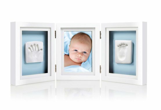 Pearhead P63006 Newborn Baby Handprint and Footprint Deluxe Photo Frame & No Bake Impression Kit, First Year Keepsake, White - Image 2
