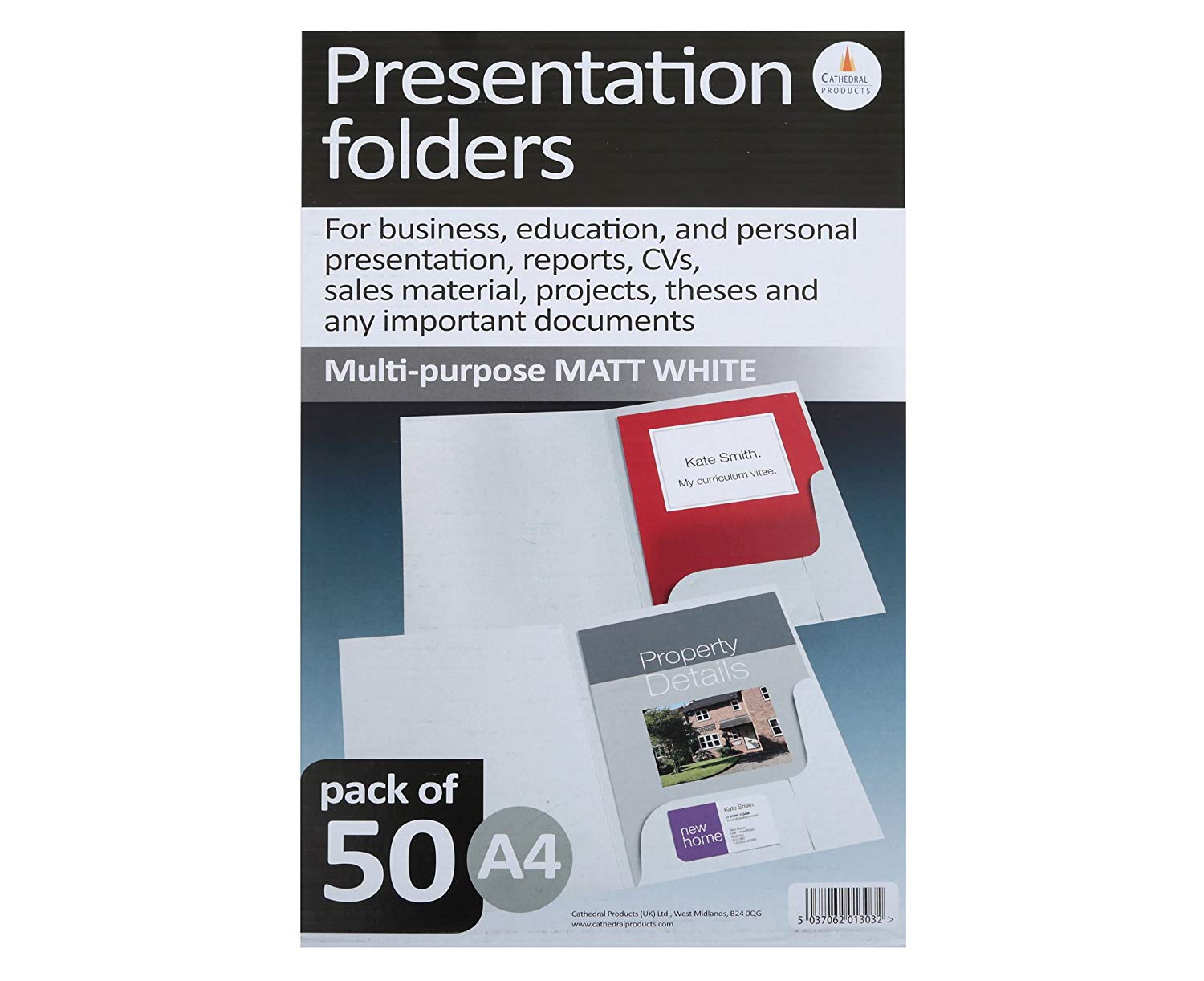 Corporate & Presentation White Matt Presentation Folders A4 Size (Pack 50),WB10042750 BigaMart