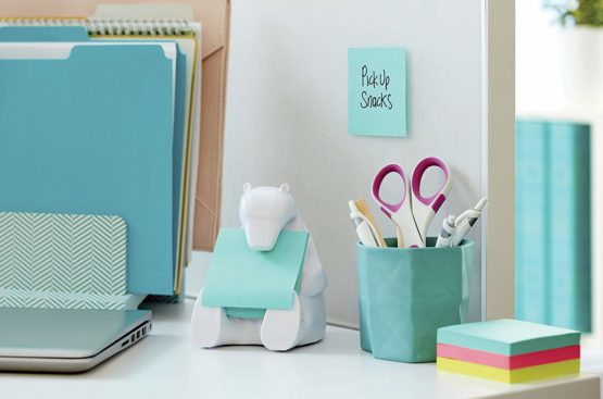 Post-it Notes White Bear Dispenser with 2 Pads of Super Sticky Z-Notes in Aquawave Colour, 45 sheets/pad, 76mm x 76mm - Image 4