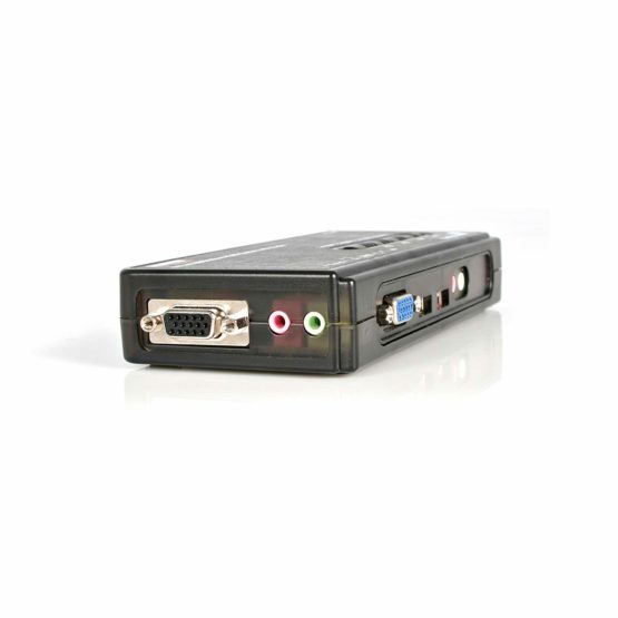 StarTech 4 Port Black USB KVM Switch Kit with Cables and Audio - desktop KVM Switch - VGA KVM Switch - USB KVM Switch 4 Port (SV411KUSB) - Image 3