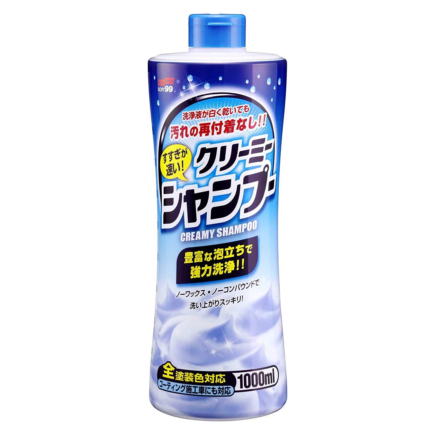 SOFT99 Neutral Creamy Sahmpoo , 1000ml High Foaming Shampoo For Pre-wash and Wash