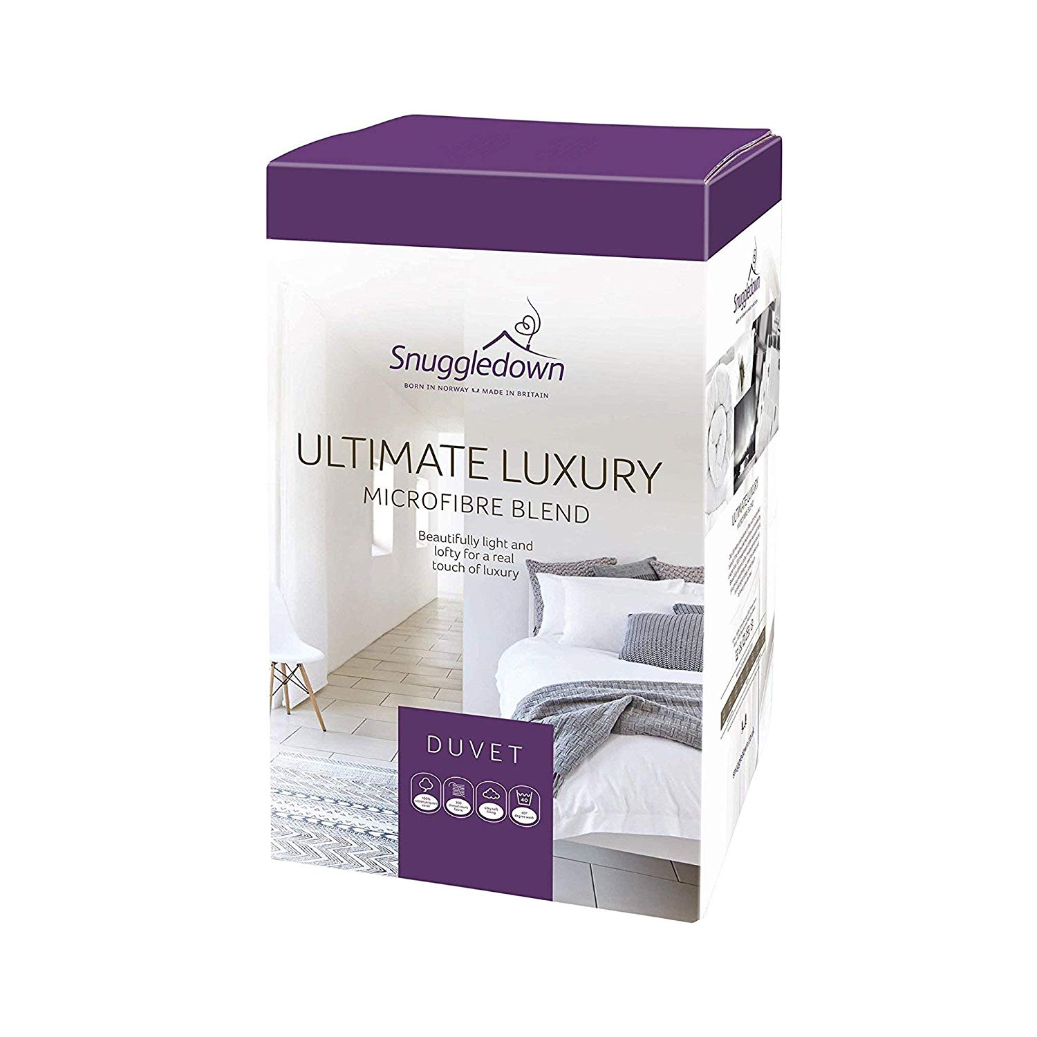 Snuggledown Luxury Cotton Double Duvet 10.5 Tog - Premium & Breathable All-Year Round Quilt, White, Double Bed