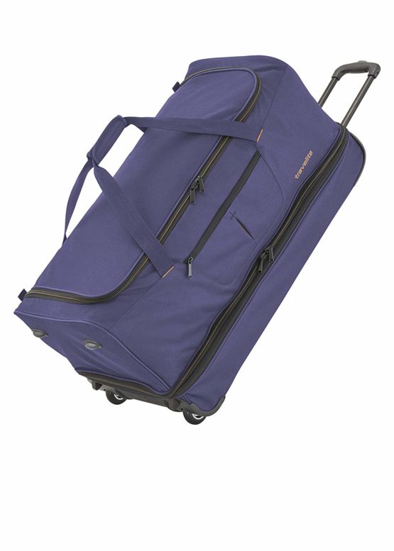 Travelite Sac de voyage à roulettes "Basics" 70cm bleu marine/orange Travel Duffle, 70 cm, 98 liters, Multicolour (Bleu Marine/orange)