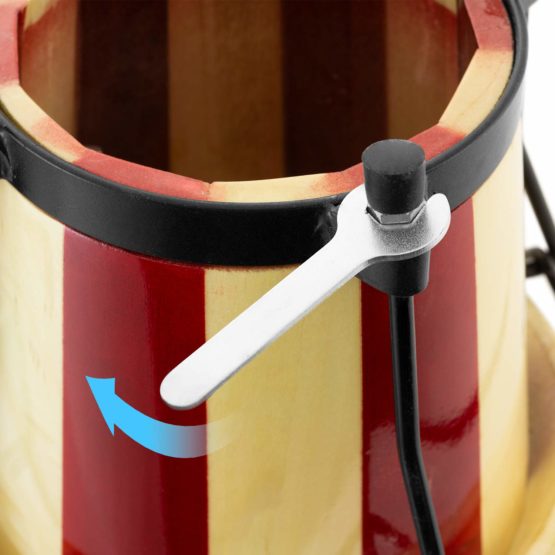 World Rhythm BON14-ST BON14 Oak Bongos - 6 and 7 Inch Heads in Natural and Red, Ideal Bongo Drums for School Percussion - Image 3