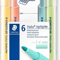 Staedtler triplus Highlighter, Ergonomic Triangular Shape, high Quality, Made in Germany, Set of 6 Pastel Colours, line Width 1-4 mm, 362 CSB6