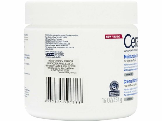 CeraVe Moisturising Cream | 454 g/16 oz | Daily Face, Body & Hand Moisturiser for Instant & Long-Lasting Hydration - Image 3