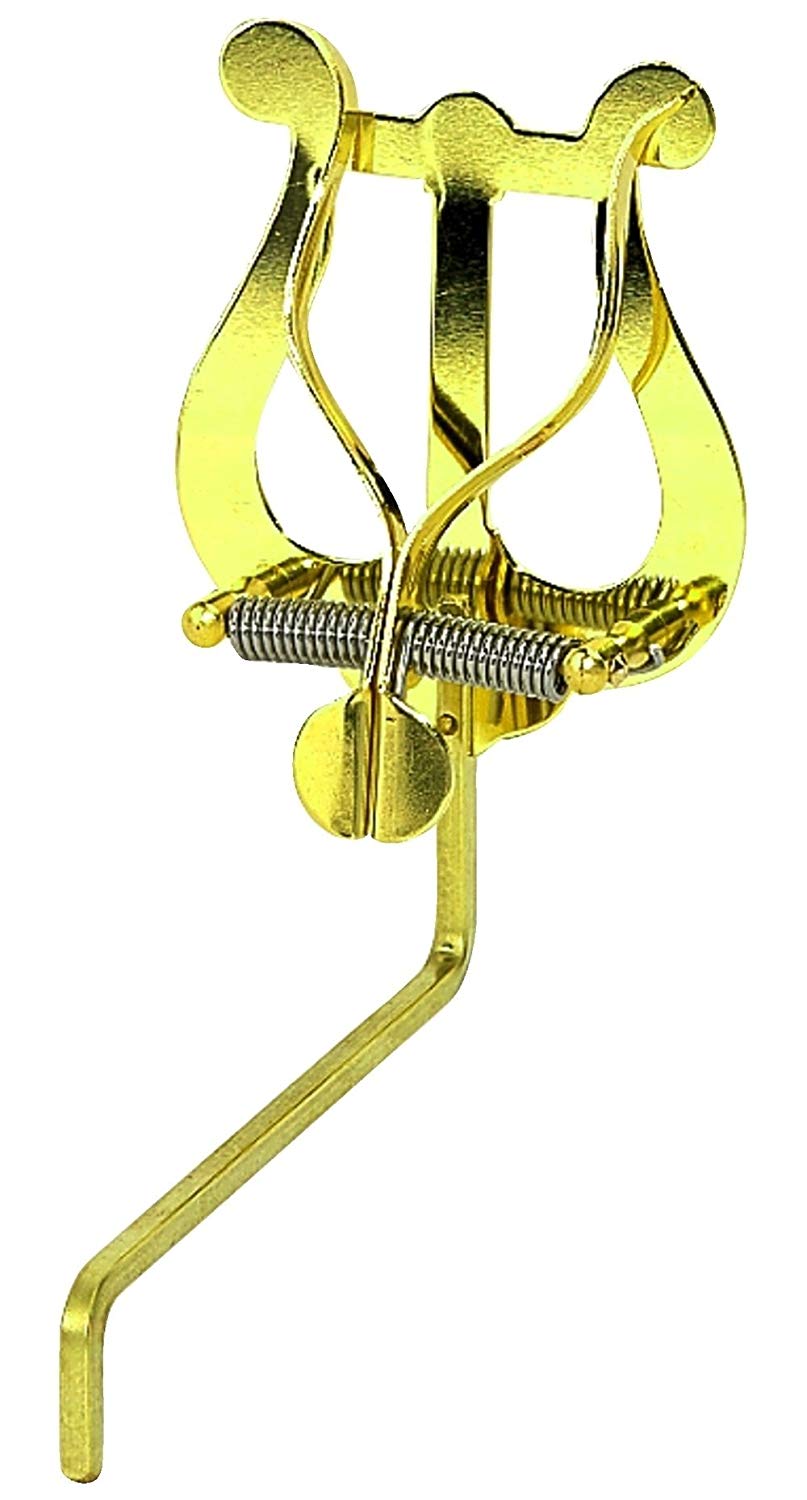 GEWA Marching Music Holder Saxophone - Nickel Plated - Medium Lyra - 2 Pushers, Nickel-plated, Medium for Saxophones