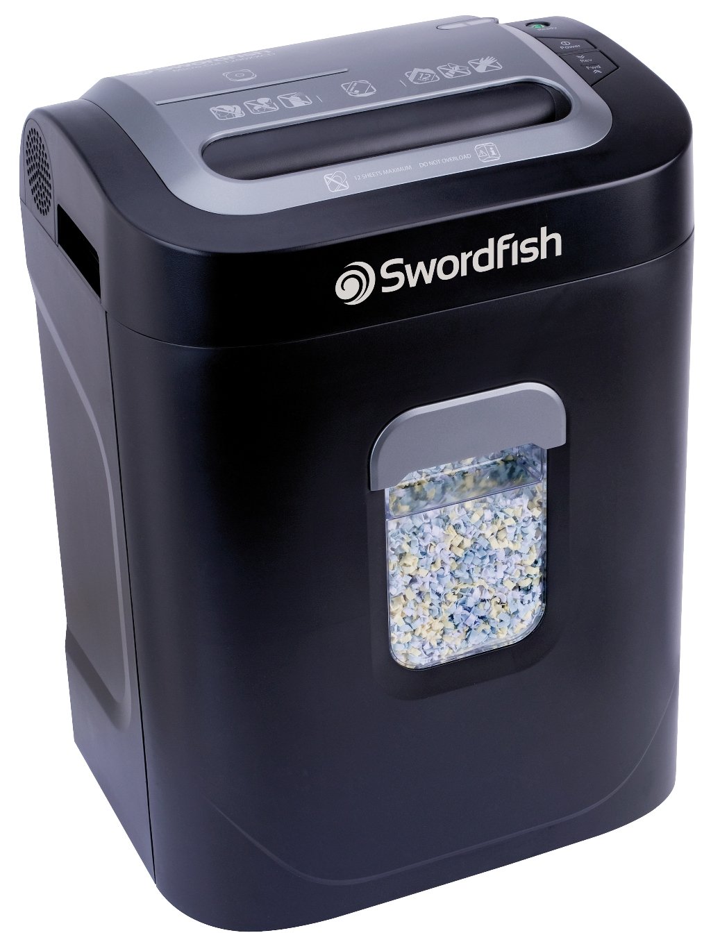 Swordfish 1200XXCD 12 Sheet Micro Cut High Security Paper/Document Shredder ref: 40237, Black - Image 3