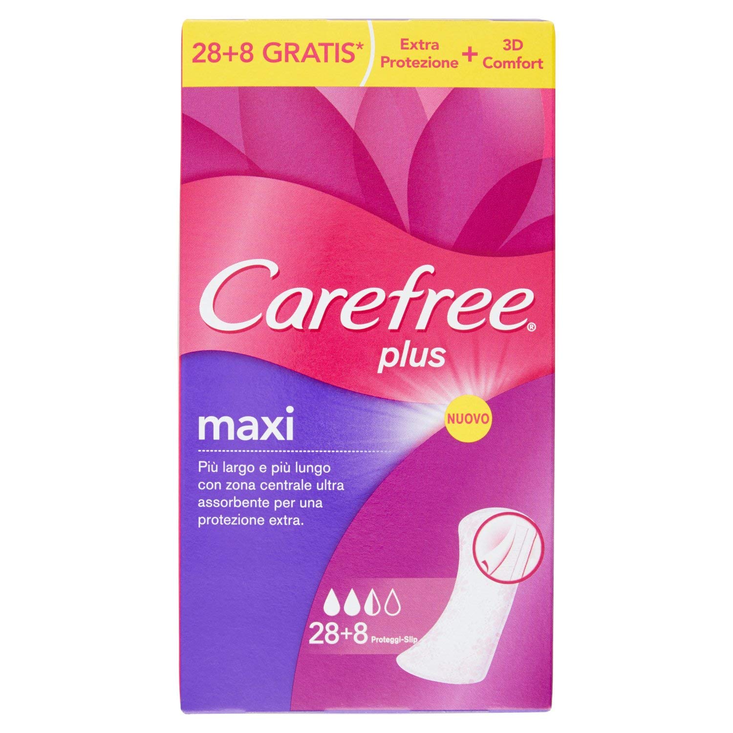Carefree Maxi Panty Liners, 36 Pieces, 36 Unità (Confezione da 1)