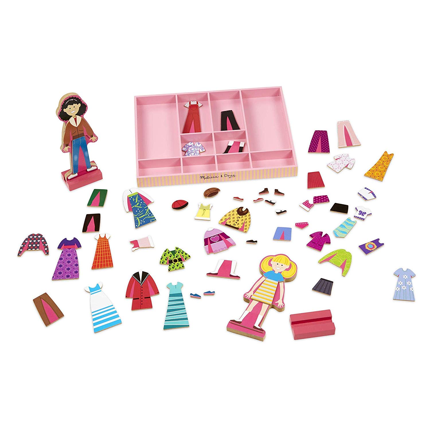 Melissa & Doug Magnetic Dress-Up Dolls for 3 Year Olds, Pink, 3.175 cm H x 27.94 cm W x 35.56 cm L - Image 3