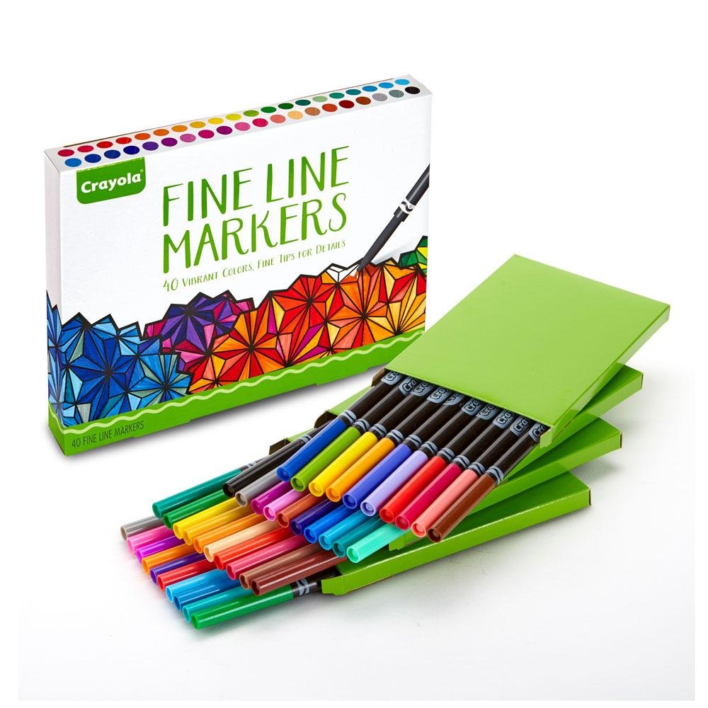 Crayola 58-7715 Fine Line Marker Set, Multi-Colour, Pack of 40, 40 count (Pack of 1) - Image 3