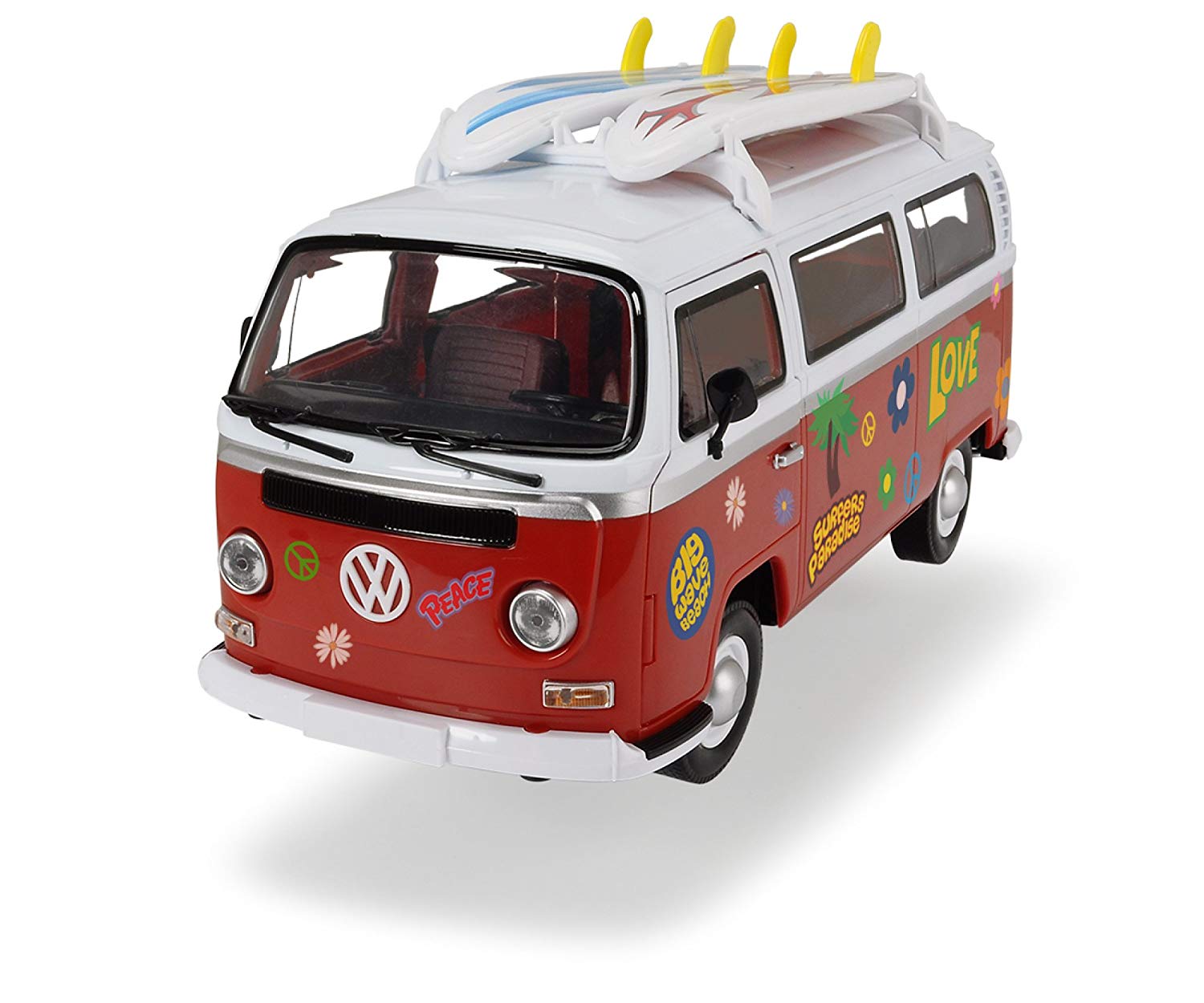 Dickie Toys 203776001 Retro VW Surfer Camper Van with Friction Drive 32 centimetre Scale 1:14