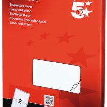 5 Star 423865 Addressing Labels Laser 2 per Sheet 199.6x143.5mm White [200 Labels]
