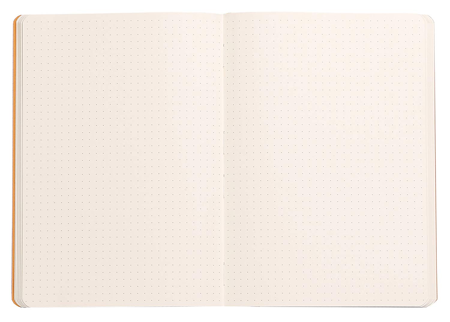 RHODIA 117465C, Orange Soft Notebook, A5, Dotted Dot, 160 pages, Ivory Clairefontaine Paper 90 g/m, Bookmark, Elastic Closure - Image 3