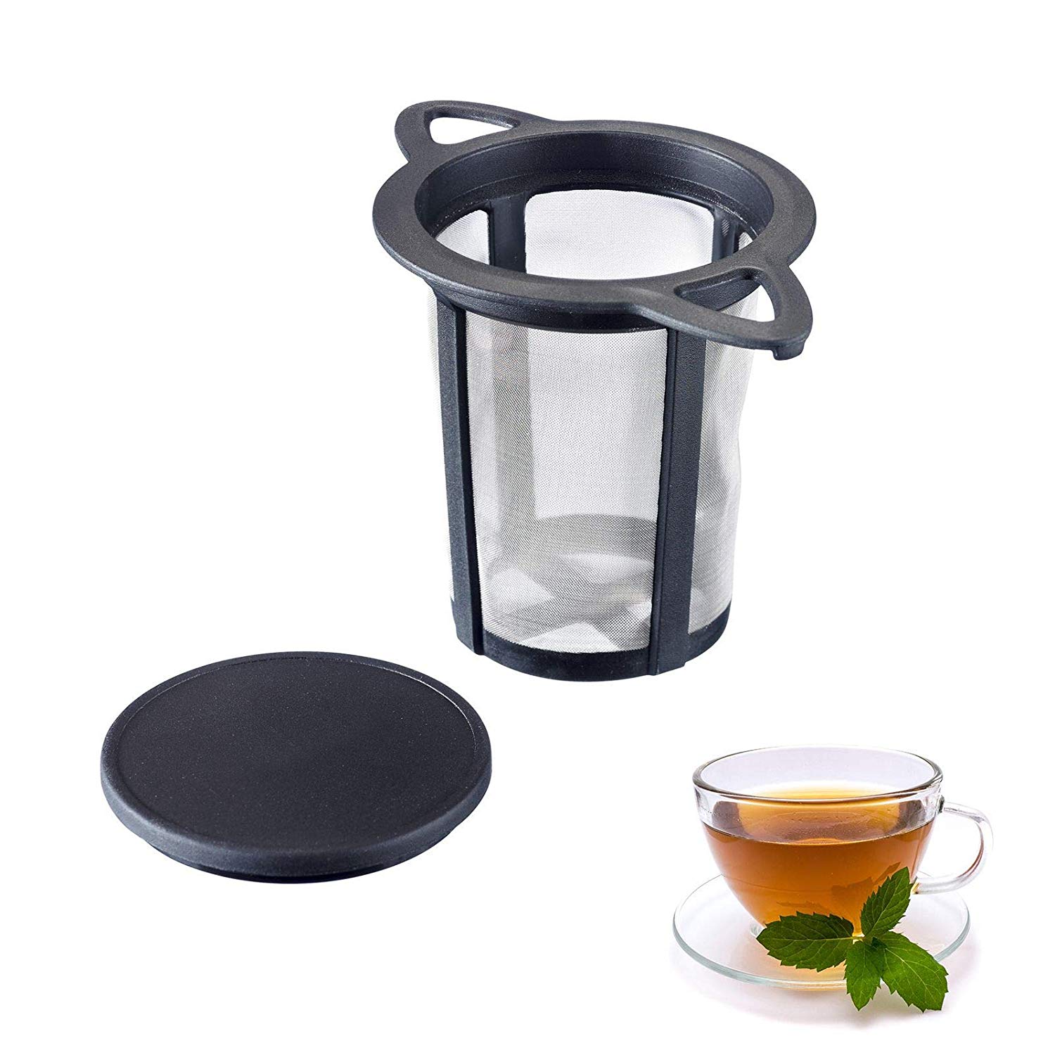 Westmark Permanent Tea Filter, With Lid/Drip Tray, Teatime, Plastic And Stainless Steal, 11 X 7.2 cm, 15752260