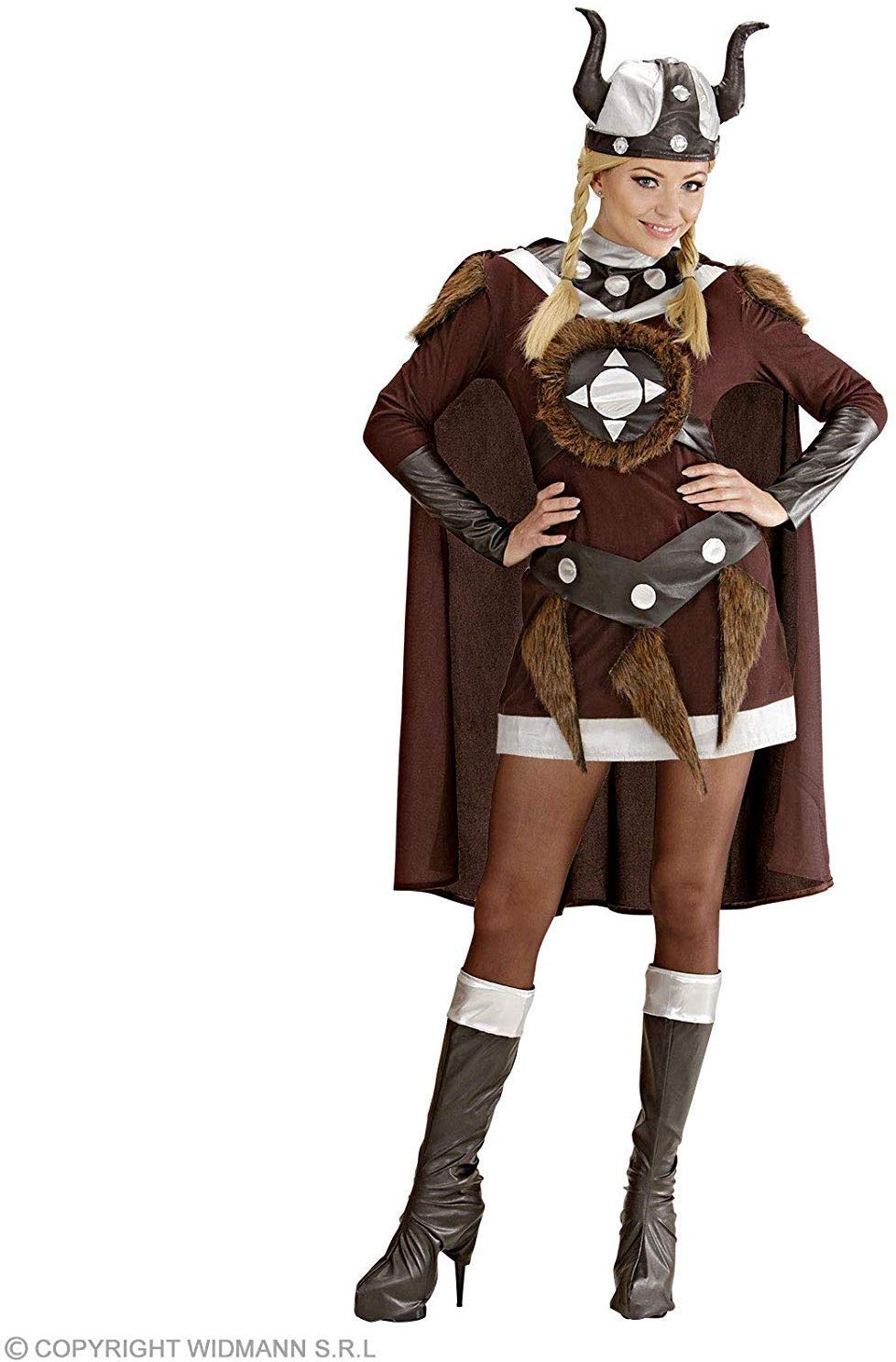 Ladies Viking Viktoria Costume Small UK 8-10 for Sparticus Roman Gladiator Fancy Dress, Multicoloured