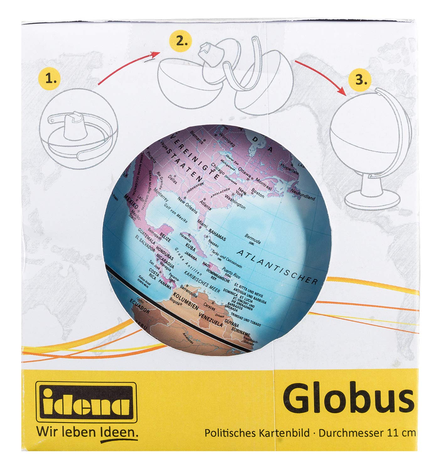 Idena 22068 - Globe with Political Map - 11 cm Diameter - Ideal for School, Multicoloured - Image 4
