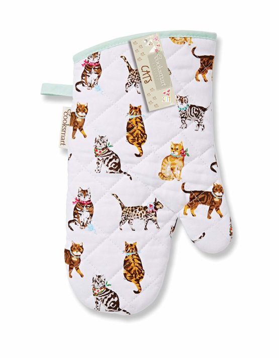 Cooksmart Cats on Parade Gauntlet, Cotton, Multi, 31x13x2 cm
