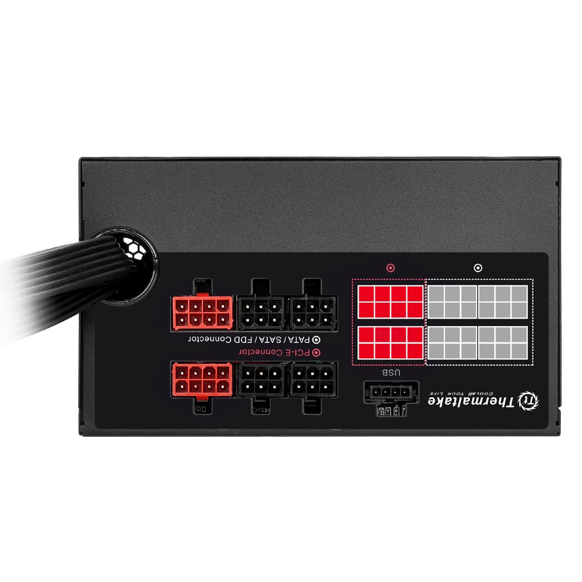 Thermaltake Smart DPS G Digital 600 W EU 80 Plus Bronze Semi Modular Power Supply Unit - Black/Red - Image 4