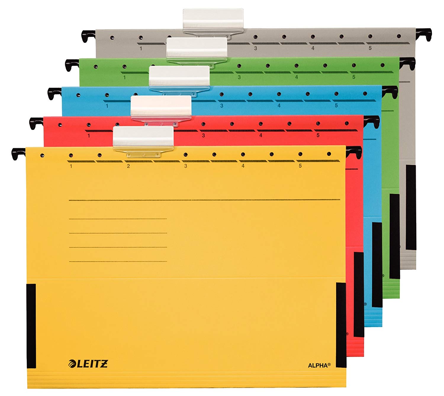 Esselte Leitz Alpha 19863035 Suspension Files with Side Hooks Pack of 5 Coloured Chipboard Blue, 5 piece - Image 2