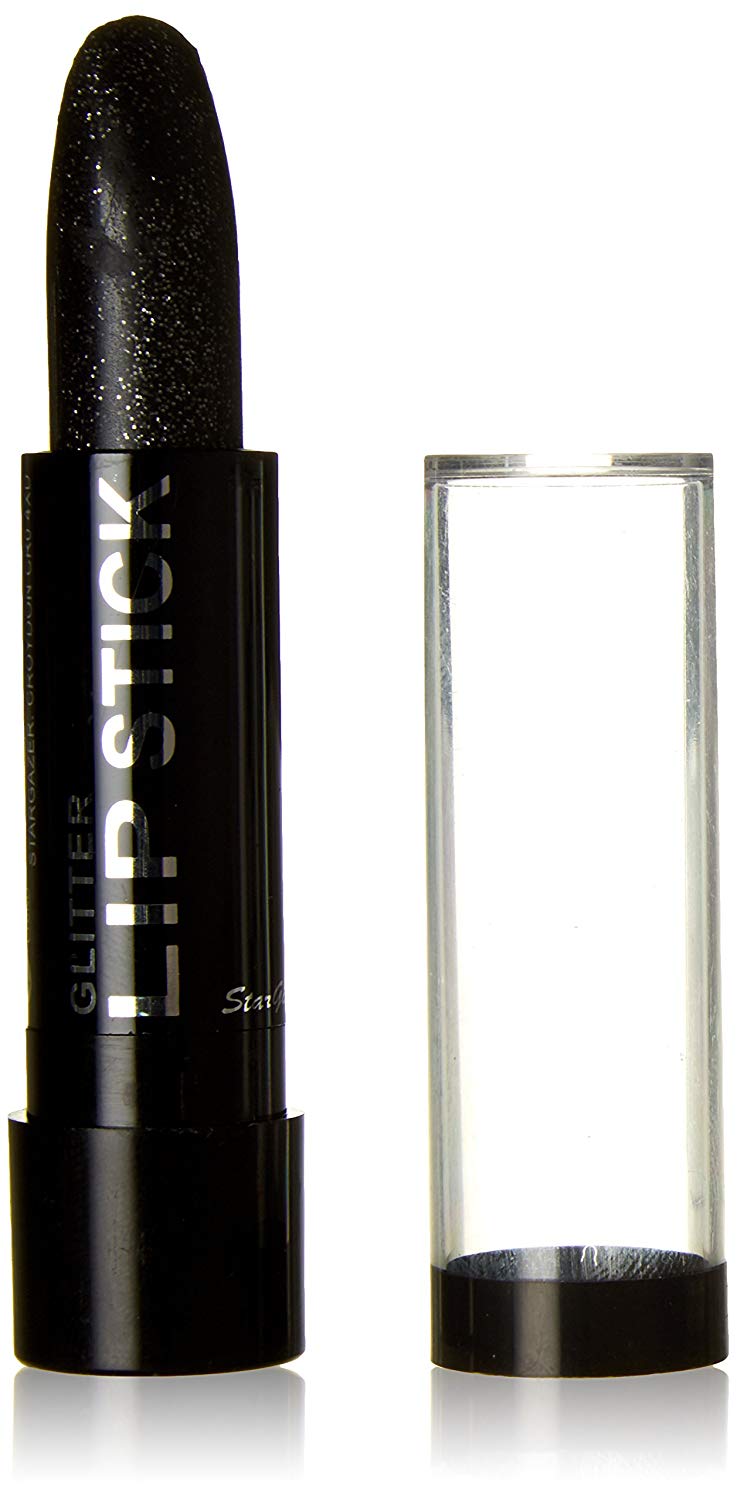 Stargazer Glitter Lipstick, Black, Glitter Black