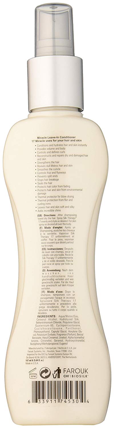 BioSilk Silk Therapy 17 Miracle Leave In Conditioner, 167 ml, white, 167 ml (Pack of 1) - Image 2