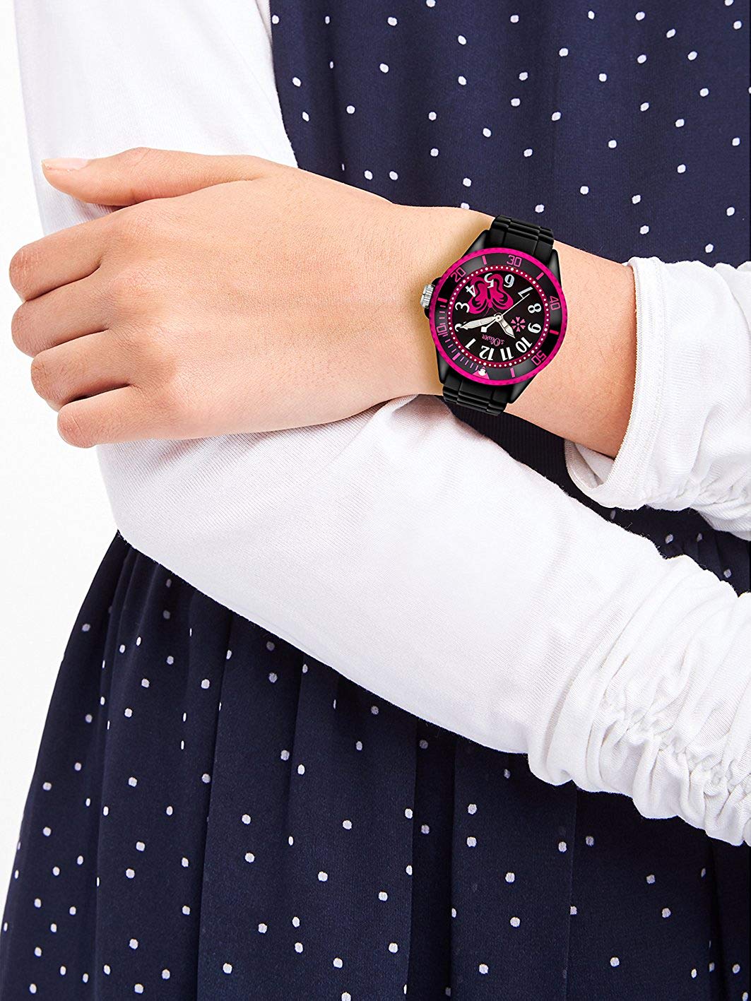 s.Oliver Girls Analogue quartz SO-2993-PQ, Black-pink - Image 2