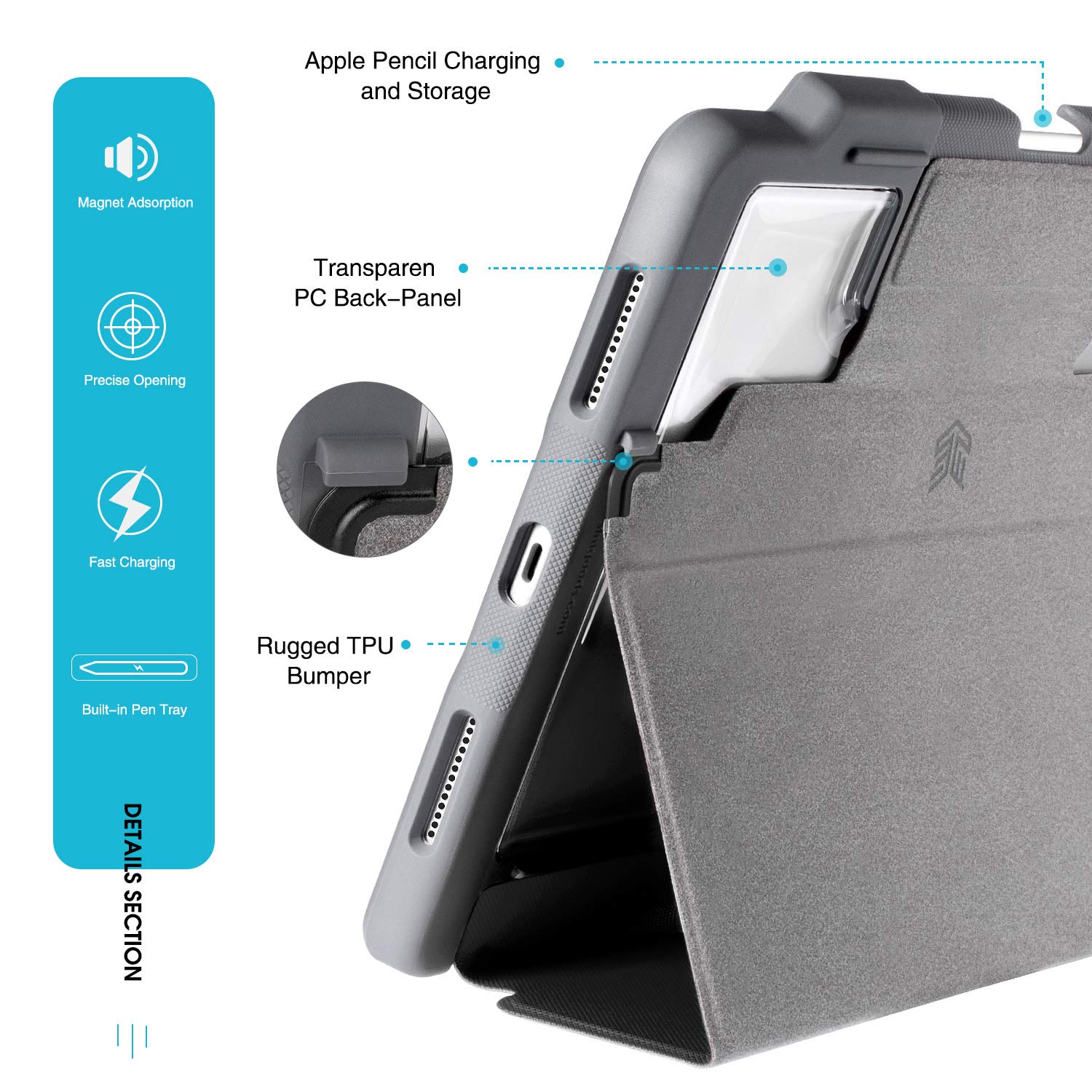 STM Bags Dux Plus Folio Case Black 0 - Image 3
