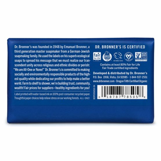 Dr. Bronners - Magic Pure-Castile Bar Soap Organic Peppermint - 5 oz. by DR. BRONNER'S - Image 2