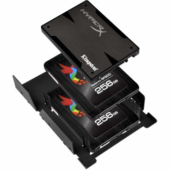 SilverStone SST-SDP08B-E - 3.5" to 3x 2.5" SSD/HDD Mounting Adapter Bracket Hard Drive Holder, black - Image 3