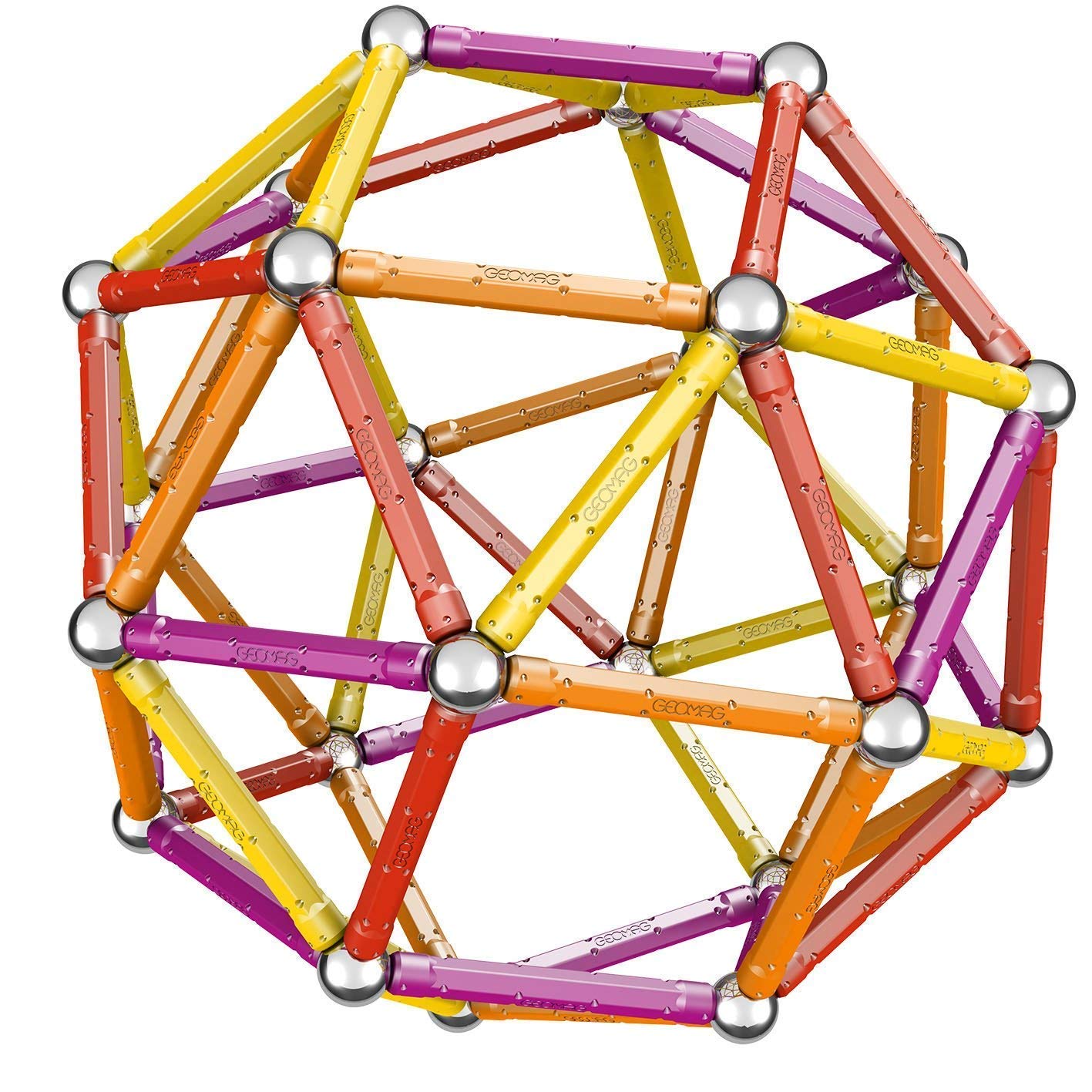 Geomag 264 Color Classic Building Set, Transparent Yellows, Oranges, Reds and Violets, 127 Pieces, 27.7 cm x 46.3 cm x 29.8 cm - Image 2