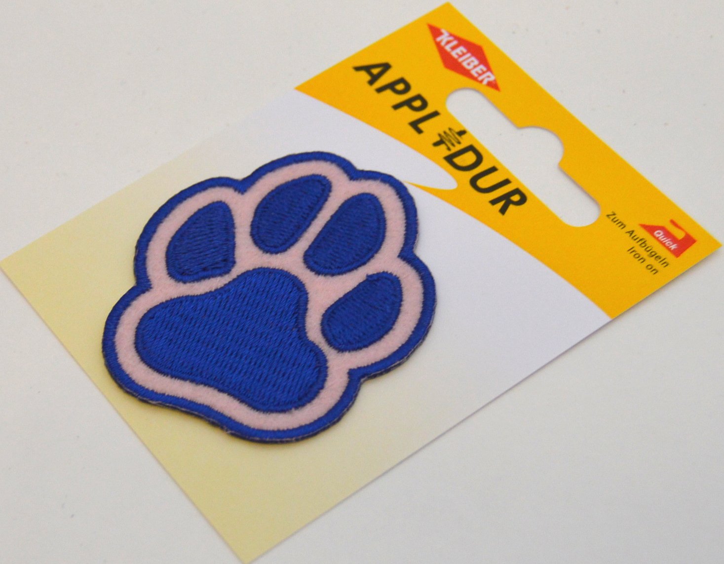 Kleiber Iron On Paw Print Patch-5cm Height-Blue - Image 2