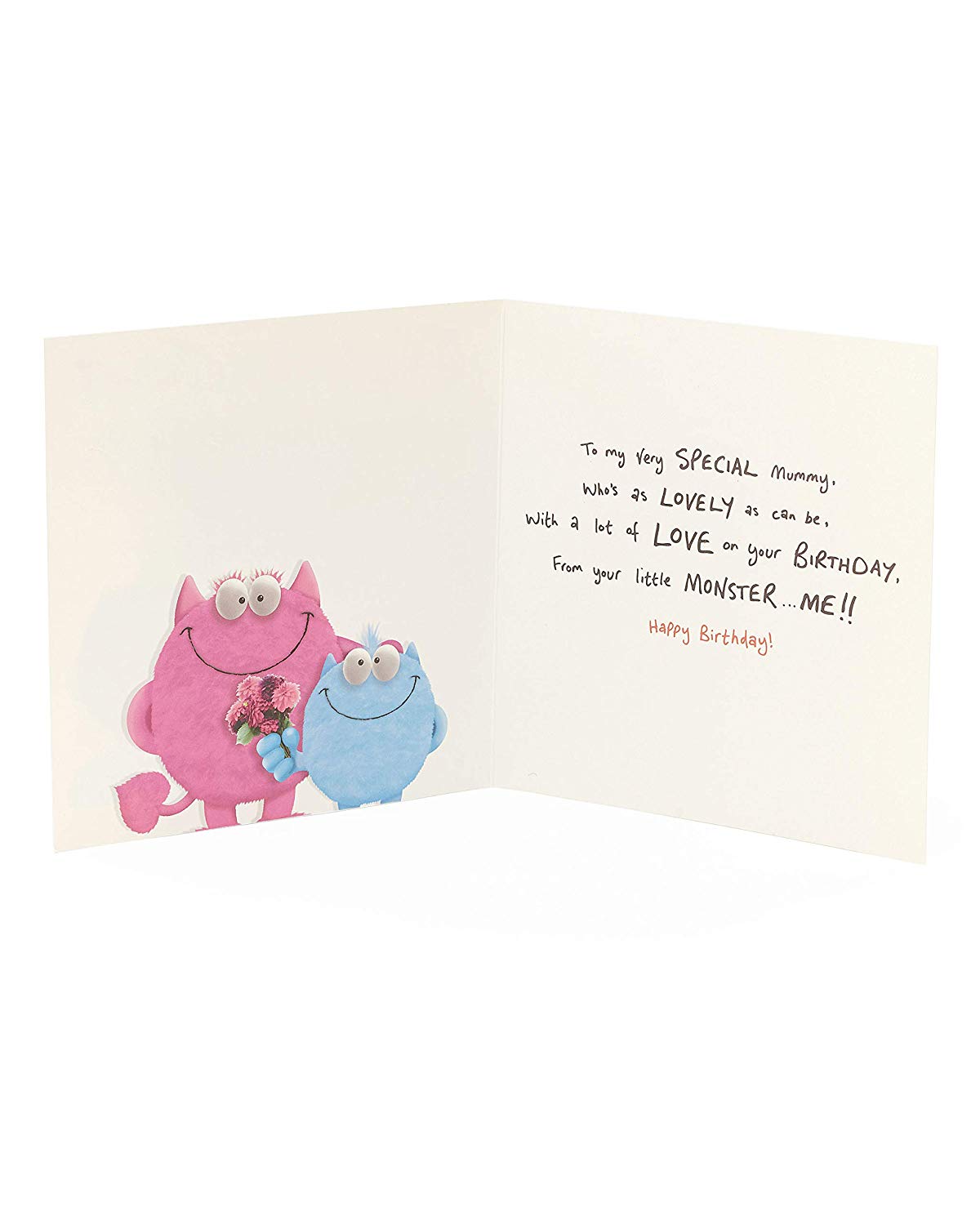 UK Greetings Birthday Card for Mummy - From Your Little Monster Design, Beige, 159mm x 159mm - Image 2