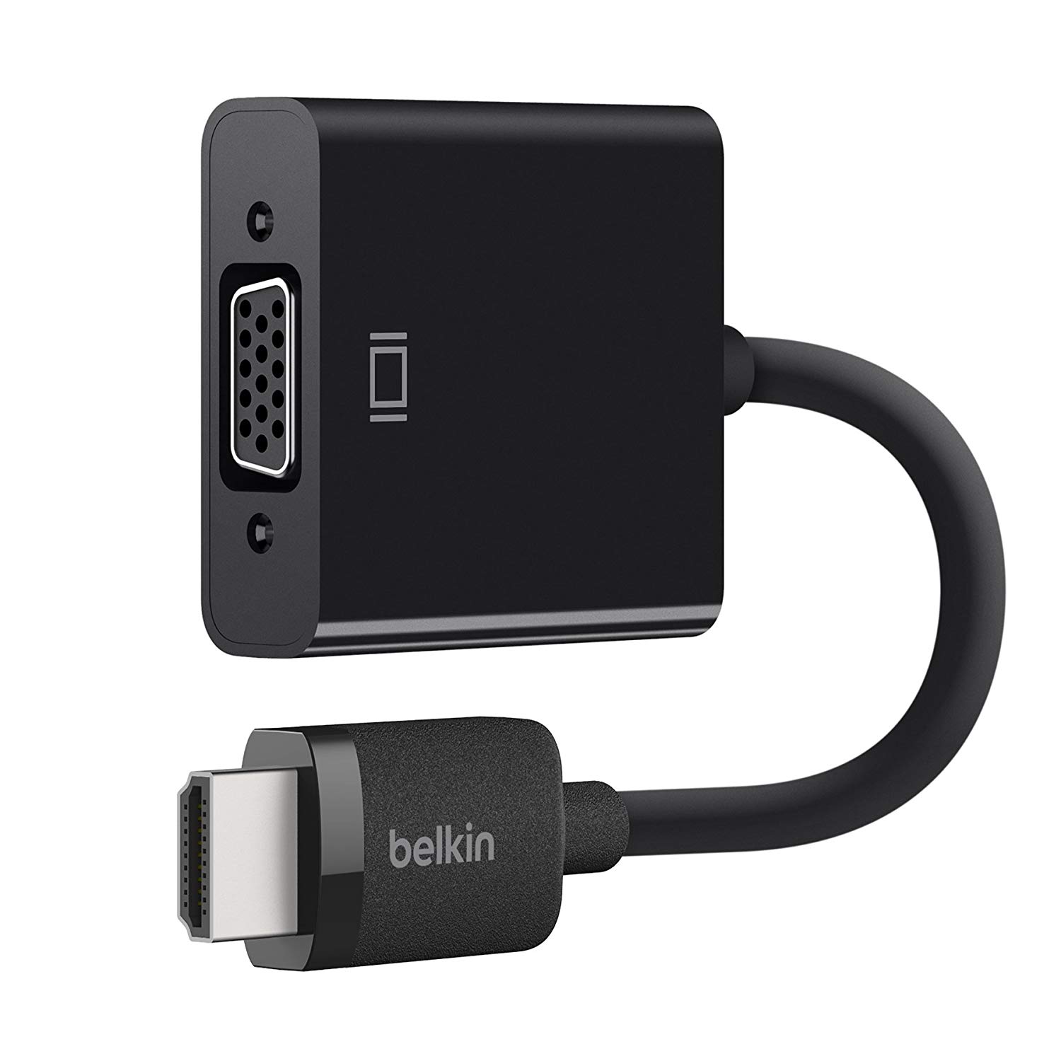 Belkin HDMI Male to VGA Female Adapter with Micro-USB Power and 3.5 mm Audio Support (1080p Full HD, Apple TV compatible) - Black