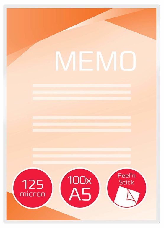 GBC A5 2x125 Micron Peel n' Stick Gloss Laminating Pouches, Pack of 100, 3747244 - Image 3