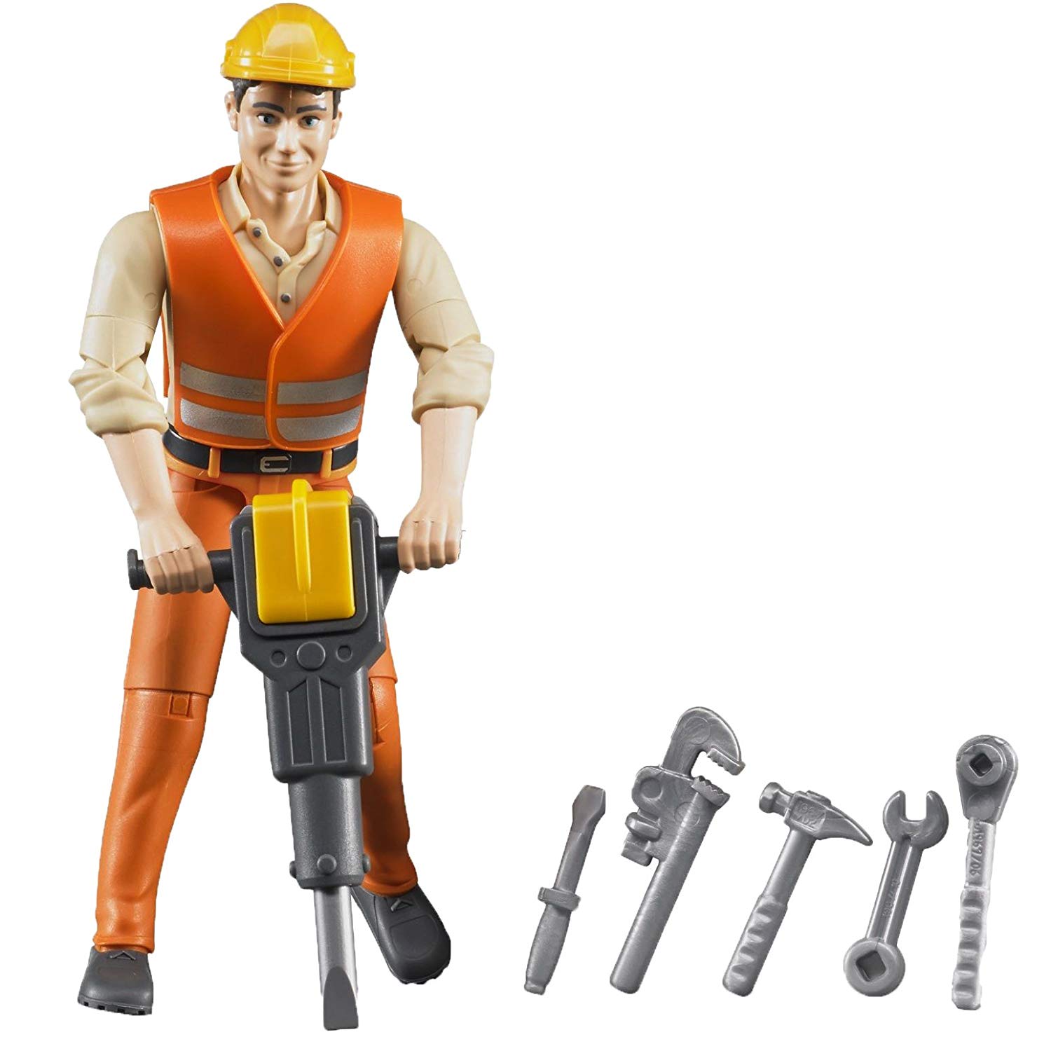 Bruder Construction Worker with Accessories, Multicolor, 10,7 cm × cm × cm