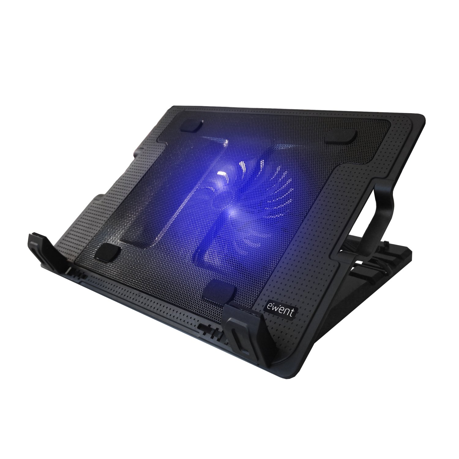 EWENT EW1258-17" laptop stand with cooling system and viewing angle selection, black