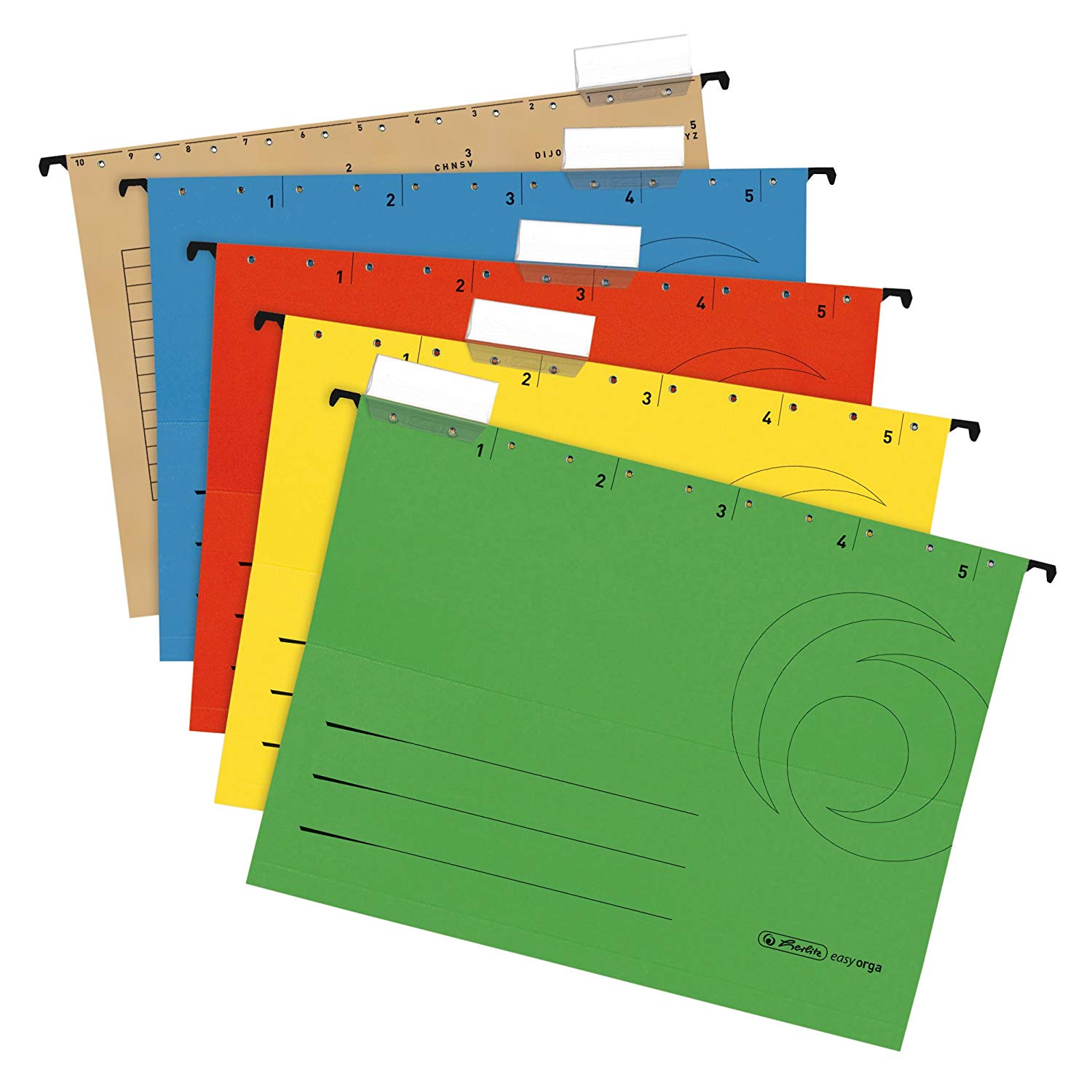 Herlitz A4 Suspension File - Assorted Colours (5 Pieces), Hängemappe | 5er Set