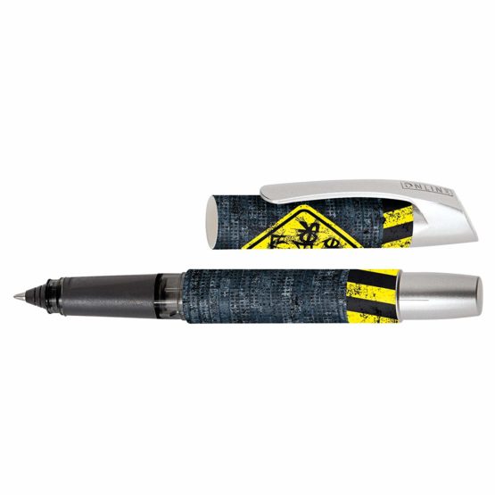 Ergonomic rollerball for school/college - ONLINE Campus Dangerously - for left- and right-handed, soft grip part, for standard ink cartridges, refillable, ideal for beginners/pupils/students